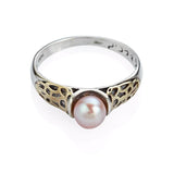 "Jerusalem Pearl" Silver and Gold Ring