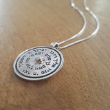 "Priests' Wheel" pendant, 5 metals, inlaid with chrysoberyl (optional), silver and gold