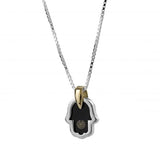 "Hamsikat 72" pendant (with names) onyx, silver and gold