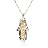 "Hamsa of Angels" Pendant, Silver and Gold