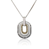 "Because of His Angels" pendant, silver and gold