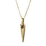 "Angel Sword" pendant, inlaid with onyx (optional), gold (without chain)