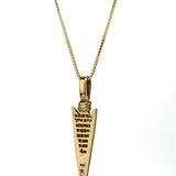 "Angel Sword" pendant, inlaid with onyx (optional), gold (without chain)