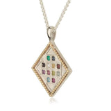 "Livi" breastplate pendant, silver and gold