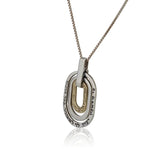 "Because of His Angels" pendant, silver and gold