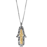 "Hamsa of Angels" Pendant, Silver and Gold