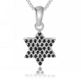 Delicate 925 sterling silver pendant set with zircon stones – available in white or black, according to your choice.
