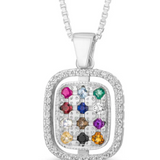 Hoshen pendant set with the 12 gemstones of the High Priest’s breastplate, adorned with sparkling zircon accents