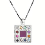 Nano (NANO) silver pendant set with the Hoshen stones, containing the entire Hebrew Bible (Tanach) inscribed within.