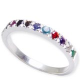 Row ring set with 12 Hoshen stones, made of silver.