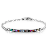 Delicate silver bracelet set with the 12 Hoshen stones