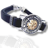 Men’s silver and gold bracelet with “Shema Yisrael” and the “Ki Malachav” blessing
