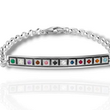 Silver bracelet set with the 12 Hoshen stones