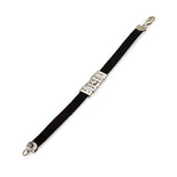 "Shema Israel" silver bracelet combined with leather