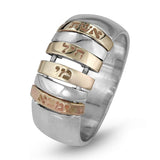 "Woman of Valor" silver and gold ring combined with personalized engraving