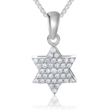 Delicate 925 sterling silver pendant set with zircon stones – available in white or black, according to your choice.